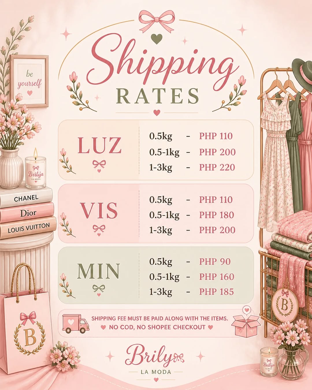 Brilya La Moda — Shipping Rates